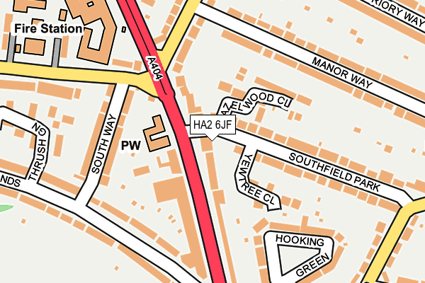 HA2 6JF map - OS OpenMap – Local (Ordnance Survey)