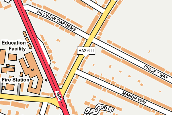 HA2 6JJ map - OS OpenMap – Local (Ordnance Survey)