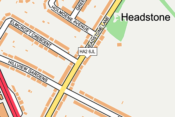 HA2 6JL map - OS OpenMap – Local (Ordnance Survey)