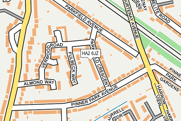 HA2 6JZ map - OS OpenMap – Local (Ordnance Survey)