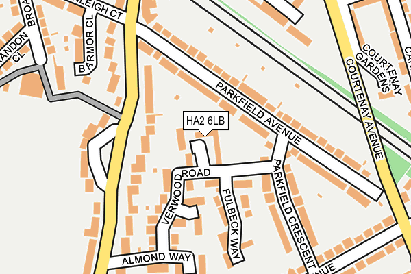 HA2 6LB map - OS OpenMap – Local (Ordnance Survey)