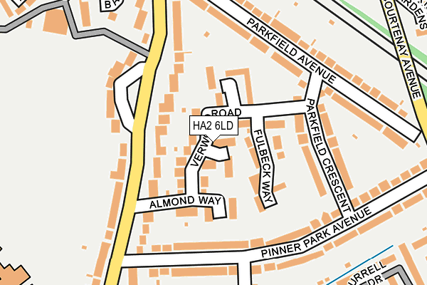 HA2 6LD map - OS OpenMap – Local (Ordnance Survey)