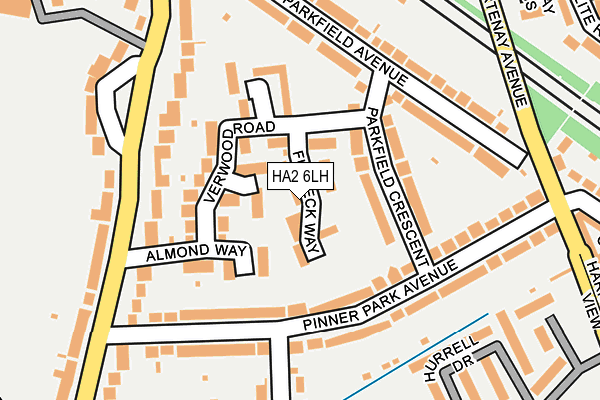 HA2 6LH map - OS OpenMap – Local (Ordnance Survey)