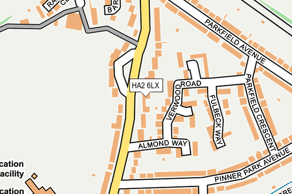 HA2 6LX map - OS OpenMap – Local (Ordnance Survey)
