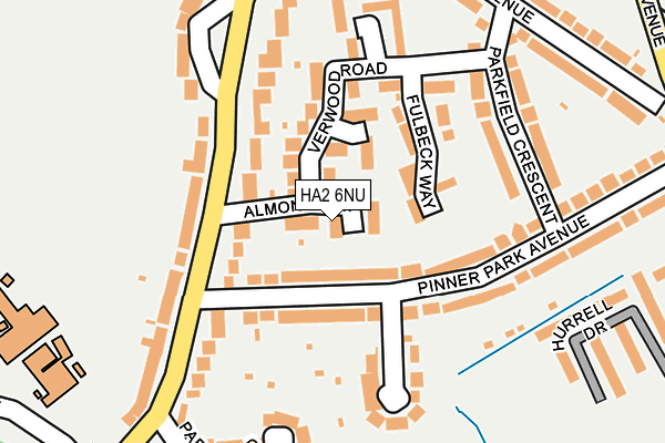 HA2 6NU map - OS OpenMap – Local (Ordnance Survey)