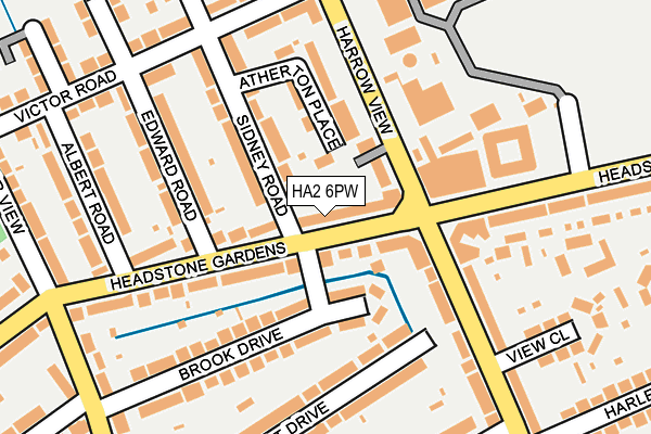 HA2 6PW map - OS OpenMap – Local (Ordnance Survey)