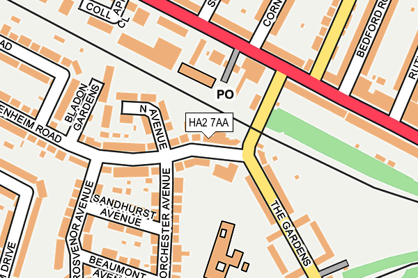 HA2 7AA map - OS OpenMap – Local (Ordnance Survey)