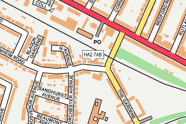 HA2 7AB map - OS OpenMap – Local (Ordnance Survey)