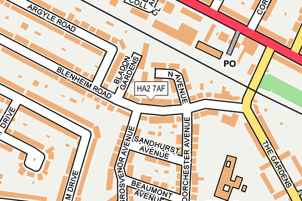 HA2 7AF map - OS OpenMap – Local (Ordnance Survey)