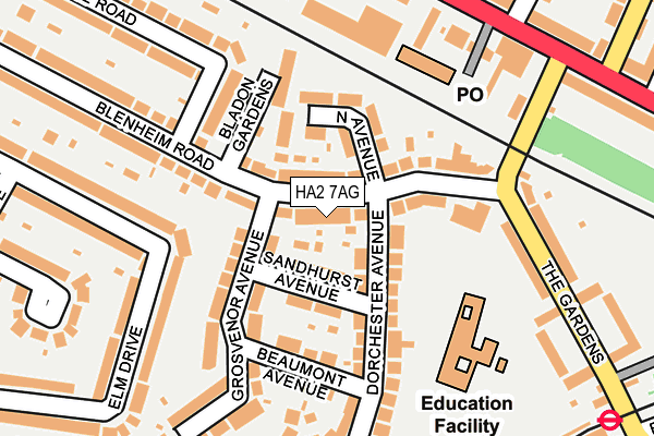 HA2 7AG map - OS OpenMap – Local (Ordnance Survey)