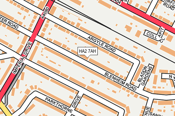 HA2 7AH map - OS OpenMap – Local (Ordnance Survey)