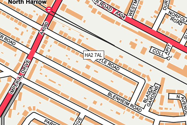 HA2 7AL map - OS OpenMap – Local (Ordnance Survey)