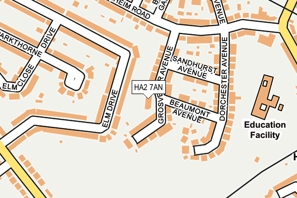 HA2 7AN map - OS OpenMap – Local (Ordnance Survey)