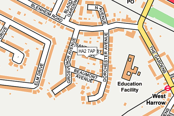 HA2 7AP map - OS OpenMap – Local (Ordnance Survey)