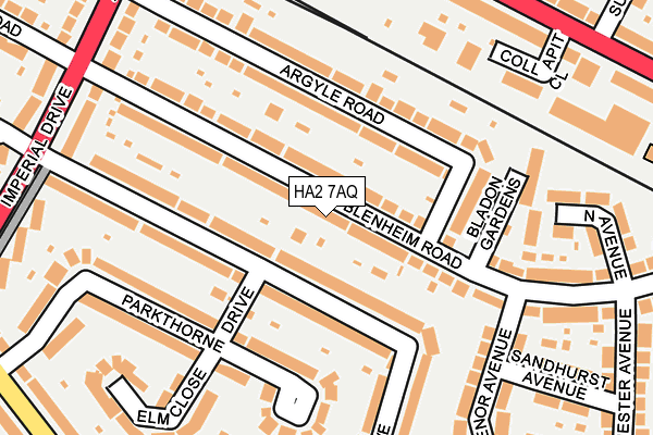 HA2 7AQ map - OS OpenMap – Local (Ordnance Survey)
