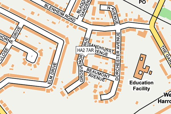 HA2 7AR map - OS OpenMap – Local (Ordnance Survey)