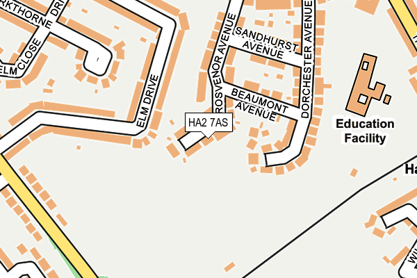 HA2 7AS map - OS OpenMap – Local (Ordnance Survey)