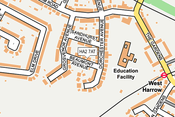 HA2 7AT map - OS OpenMap – Local (Ordnance Survey)