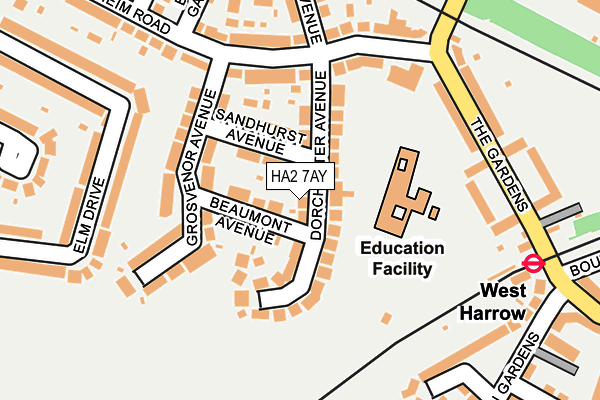 HA2 7AY map - OS OpenMap – Local (Ordnance Survey)