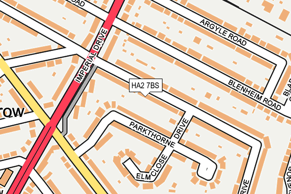 HA2 7BS map - OS OpenMap – Local (Ordnance Survey)