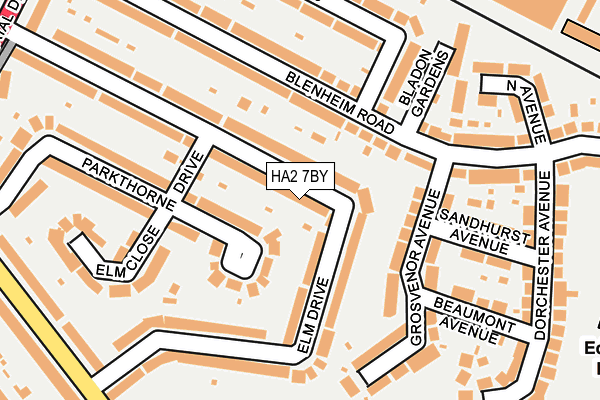 HA2 7BY map - OS OpenMap – Local (Ordnance Survey)