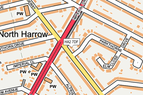 HA2 7DF map - OS OpenMap – Local (Ordnance Survey)