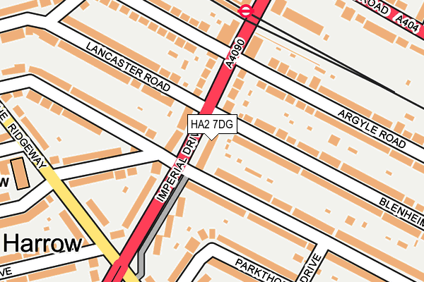 HA2 7DG map - OS OpenMap – Local (Ordnance Survey)