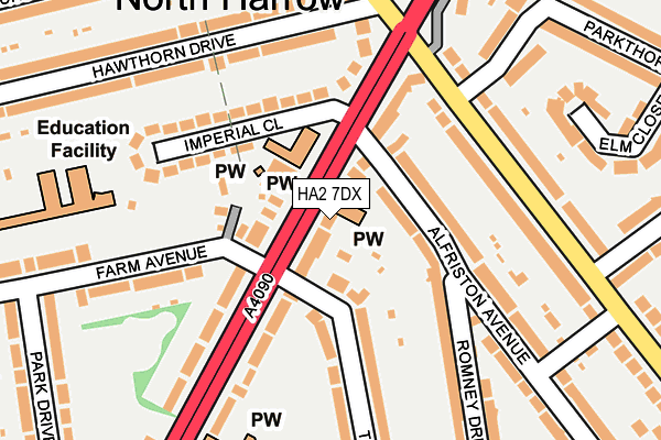 HA2 7DX map - OS OpenMap – Local (Ordnance Survey)