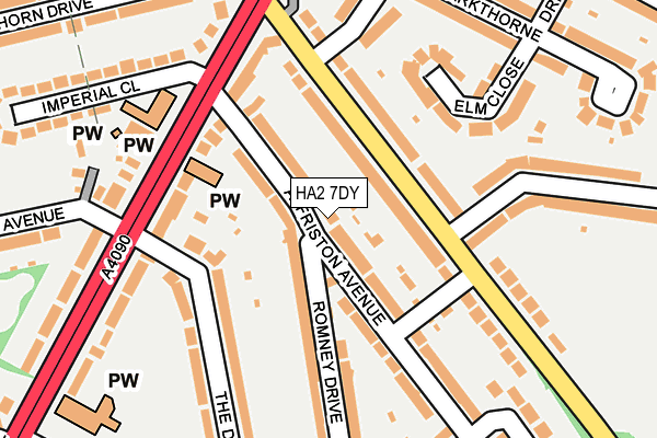 HA2 7DY map - OS OpenMap – Local (Ordnance Survey)