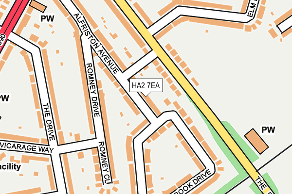 HA2 7EA map - OS OpenMap – Local (Ordnance Survey)
