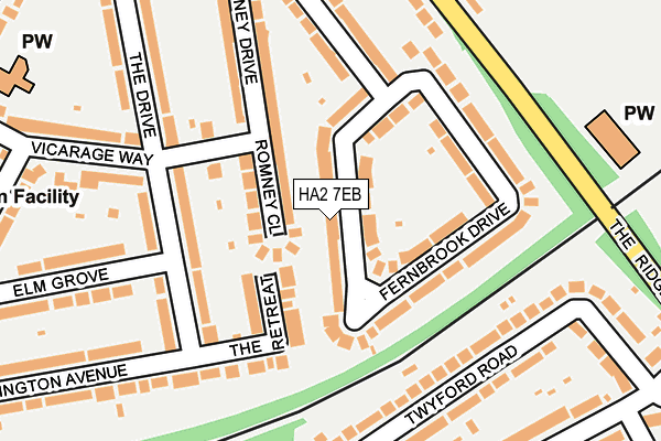 HA2 7EB map - OS OpenMap – Local (Ordnance Survey)