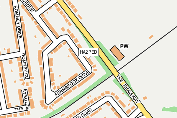 HA2 7ED map - OS OpenMap – Local (Ordnance Survey)