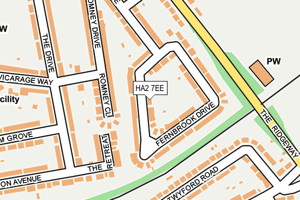 HA2 7EE map - OS OpenMap – Local (Ordnance Survey)