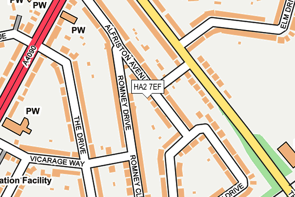 HA2 7EF map - OS OpenMap – Local (Ordnance Survey)