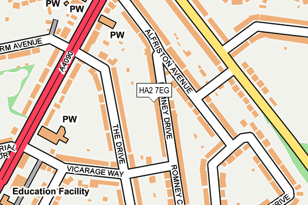 HA2 7EG map - OS OpenMap – Local (Ordnance Survey)