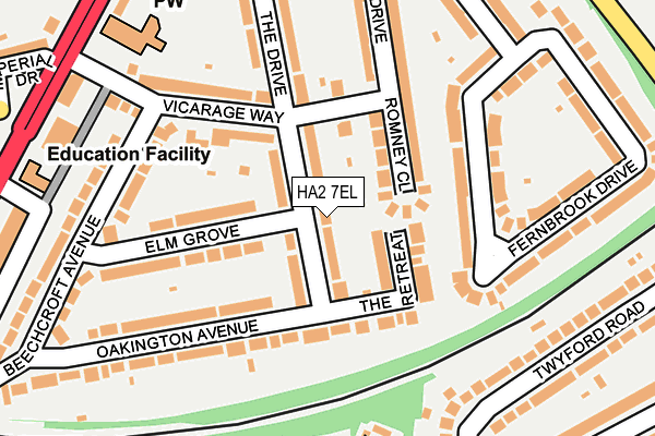 HA2 7EL map - OS OpenMap – Local (Ordnance Survey)