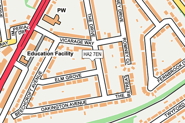 HA2 7EN map - OS OpenMap – Local (Ordnance Survey)