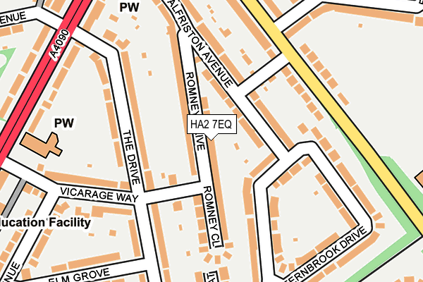 HA2 7EQ map - OS OpenMap – Local (Ordnance Survey)