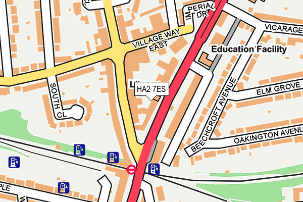 HA2 7ES map - OS OpenMap – Local (Ordnance Survey)