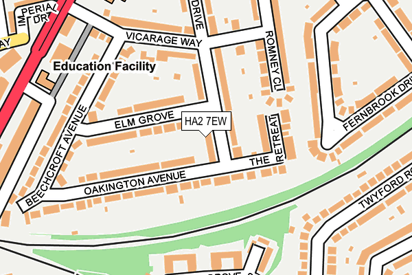 HA2 7EW map - OS OpenMap – Local (Ordnance Survey)