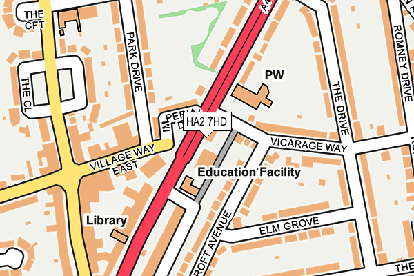 HA2 7HD map - OS OpenMap – Local (Ordnance Survey)