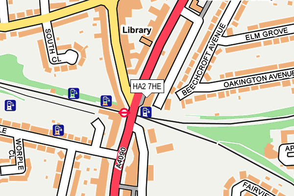 HA2 7HE map - OS OpenMap – Local (Ordnance Survey)