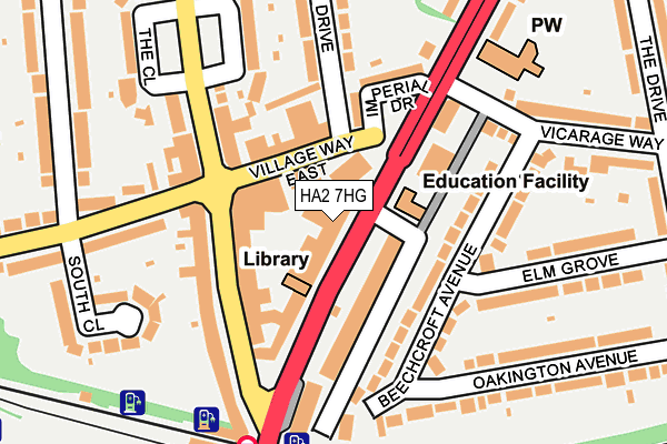 HA2 7HG map - OS OpenMap – Local (Ordnance Survey)