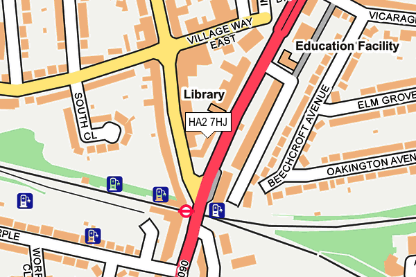 HA2 7HJ map - OS OpenMap – Local (Ordnance Survey)