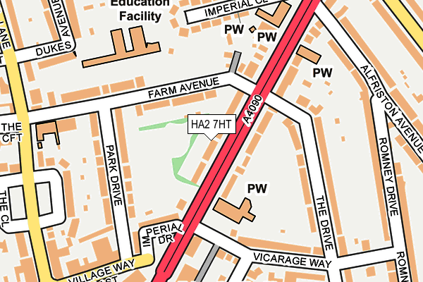 HA2 7HT map - OS OpenMap – Local (Ordnance Survey)