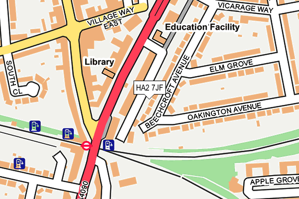 HA2 7JF map - OS OpenMap – Local (Ordnance Survey)