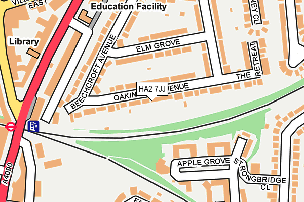 HA2 7JJ map - OS OpenMap – Local (Ordnance Survey)