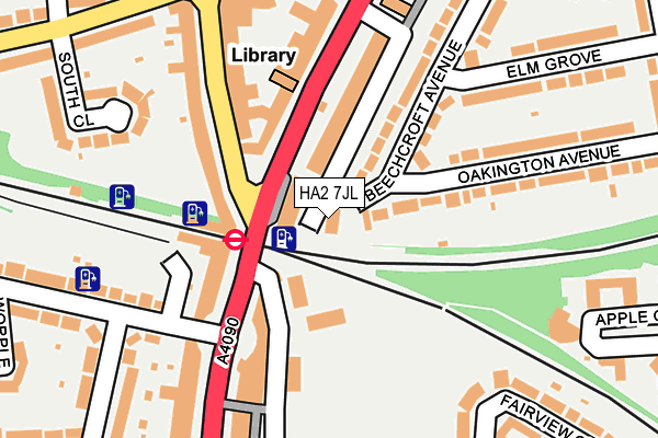 HA2 7JL map - OS OpenMap – Local (Ordnance Survey)