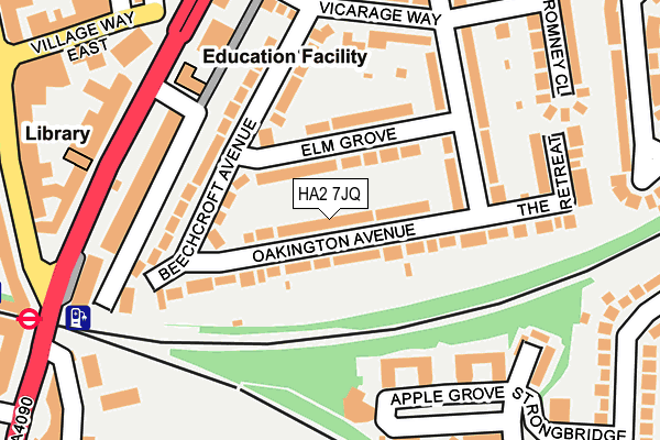 HA2 7JQ map - OS OpenMap – Local (Ordnance Survey)