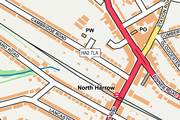 HA2 7LA map - OS OpenMap – Local (Ordnance Survey)